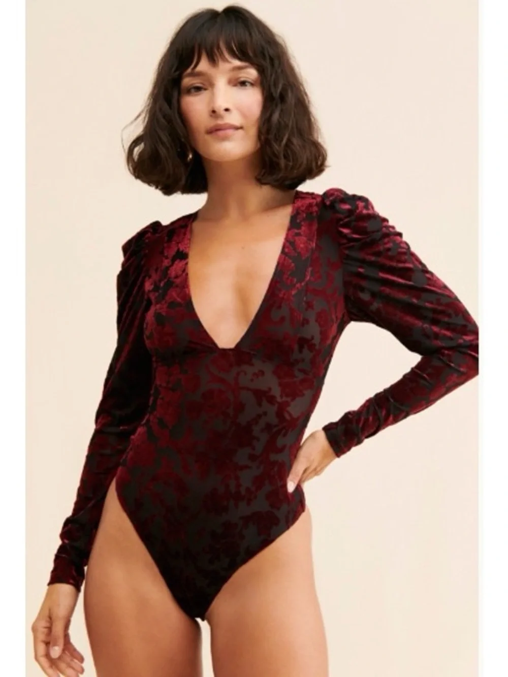 Intimately by Free People Magic Hour in midnight Velvet bodysuit size Small - Picture 3 of 8